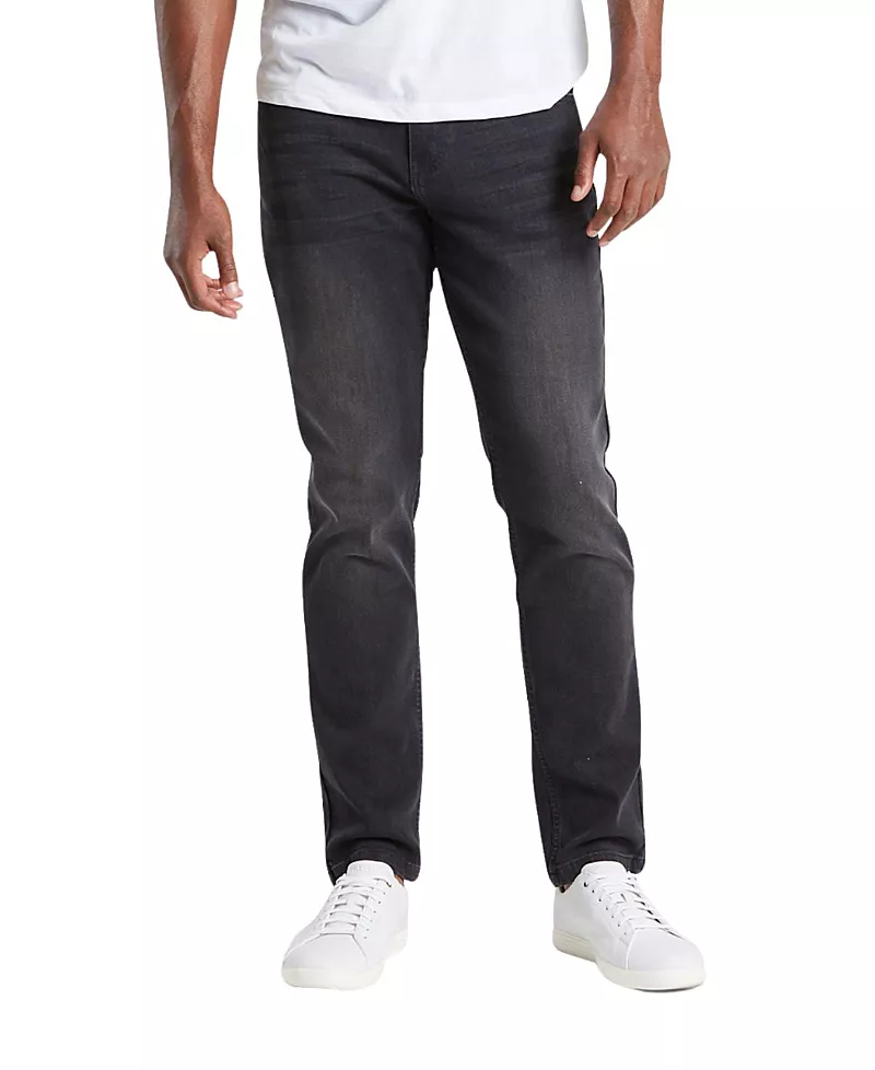 Mugsy Men's Classic Fit Jeans Signature Stretch Denim Dark Grey Wash