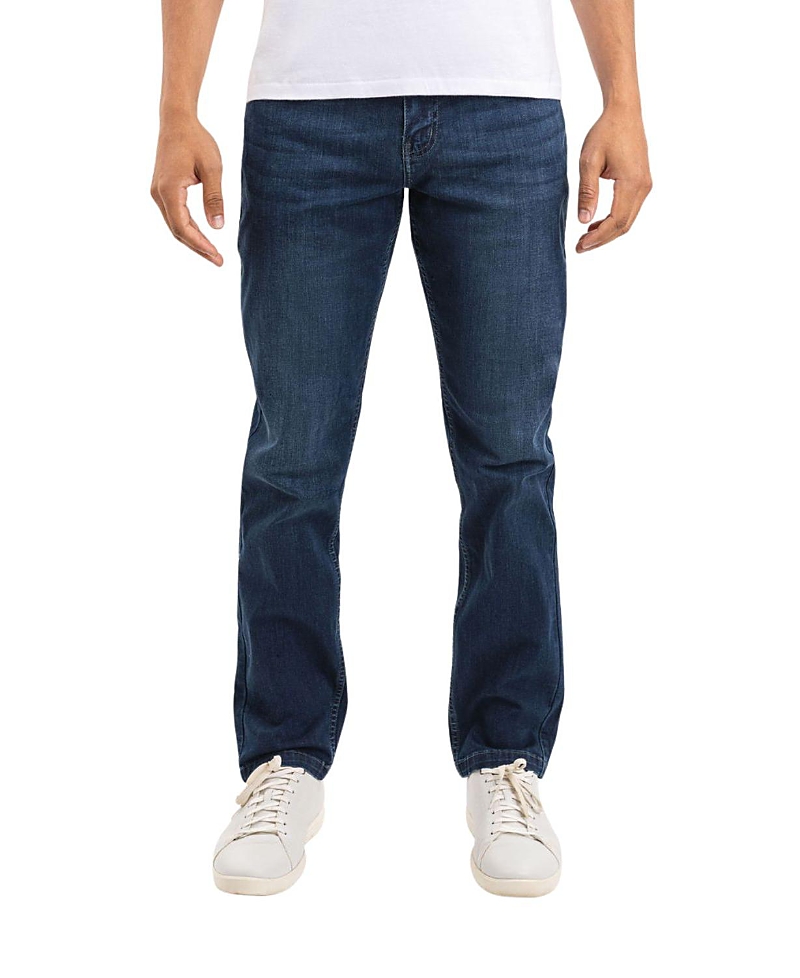 Mugsy Men's Classic Fit Jeans Signature Stretch Denim Blue Dark Wash