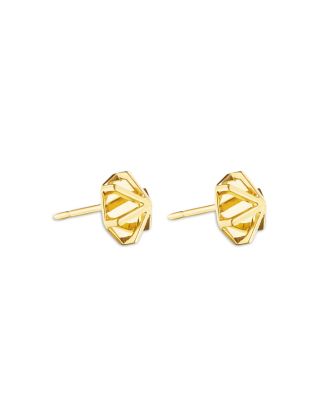 18K Yellow Gold B Home Star Stud Earrings