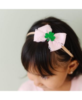 Girls' Shamrock Lace St. Patrick's Day Bow Baby Headband - Baby