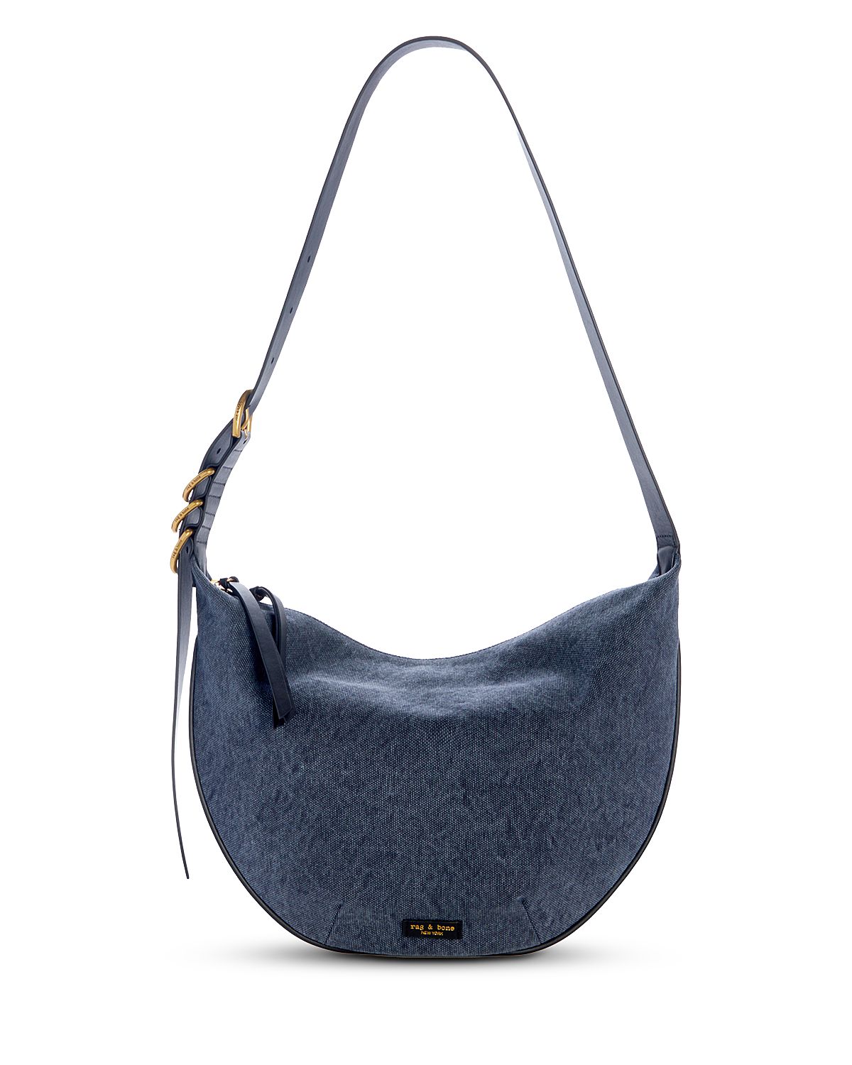 rag & bone Mercer Medium Blue Canvas Hobo Bag