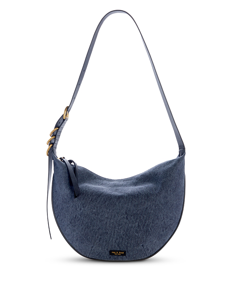 rag & bone Mercer Medium Blue Canvas Hobo Bag