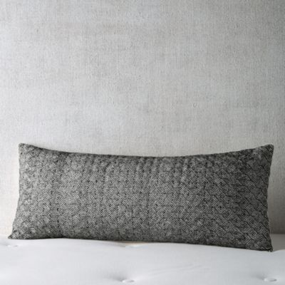 Woven Diamond Embroidered Decorative Pillow, 14" x 36" - Exclusive