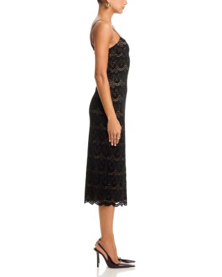 Scallop Stretch Lace Midi Dress - Exclusive 