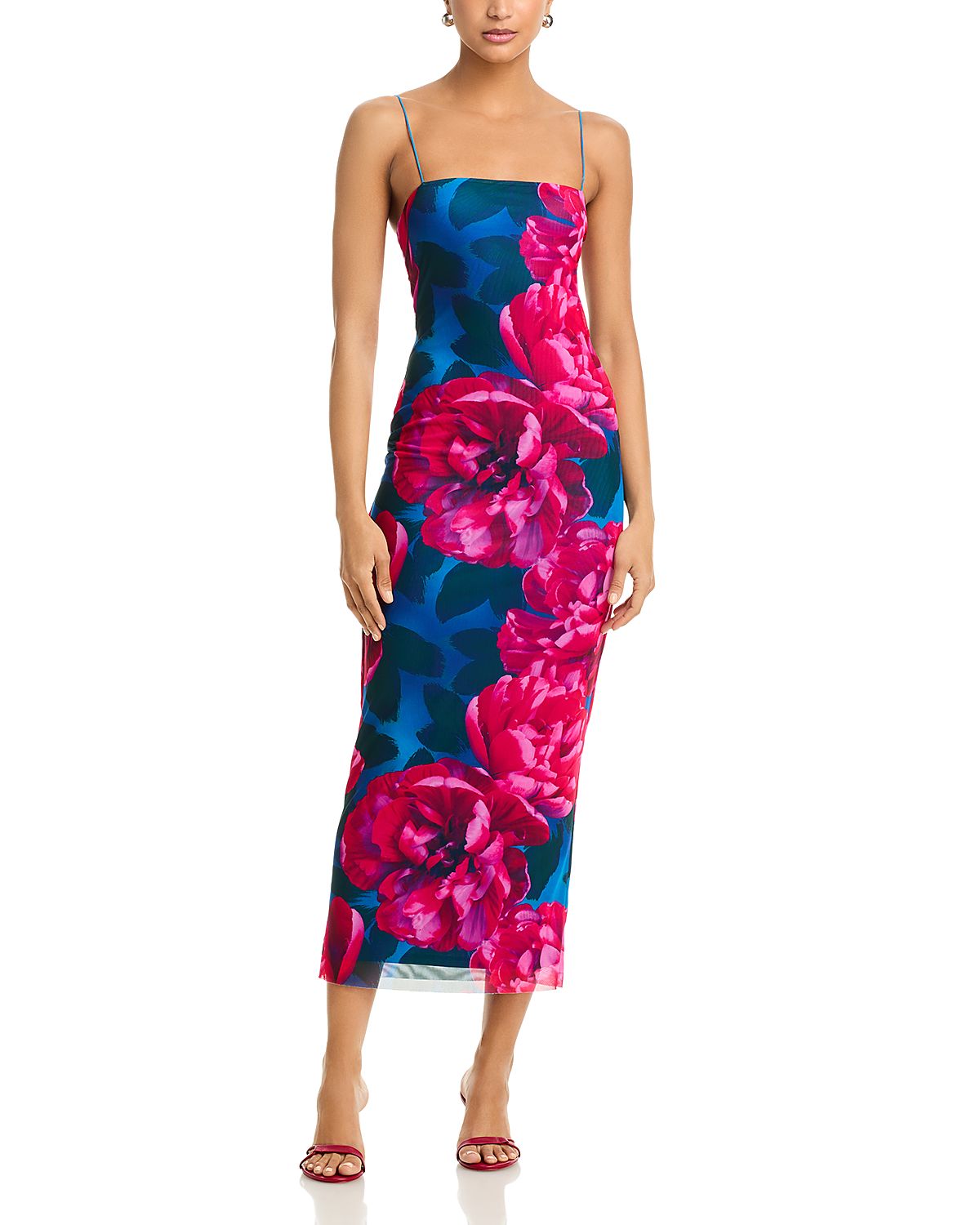 Aqua Mesh Midi Dress - Exclusive