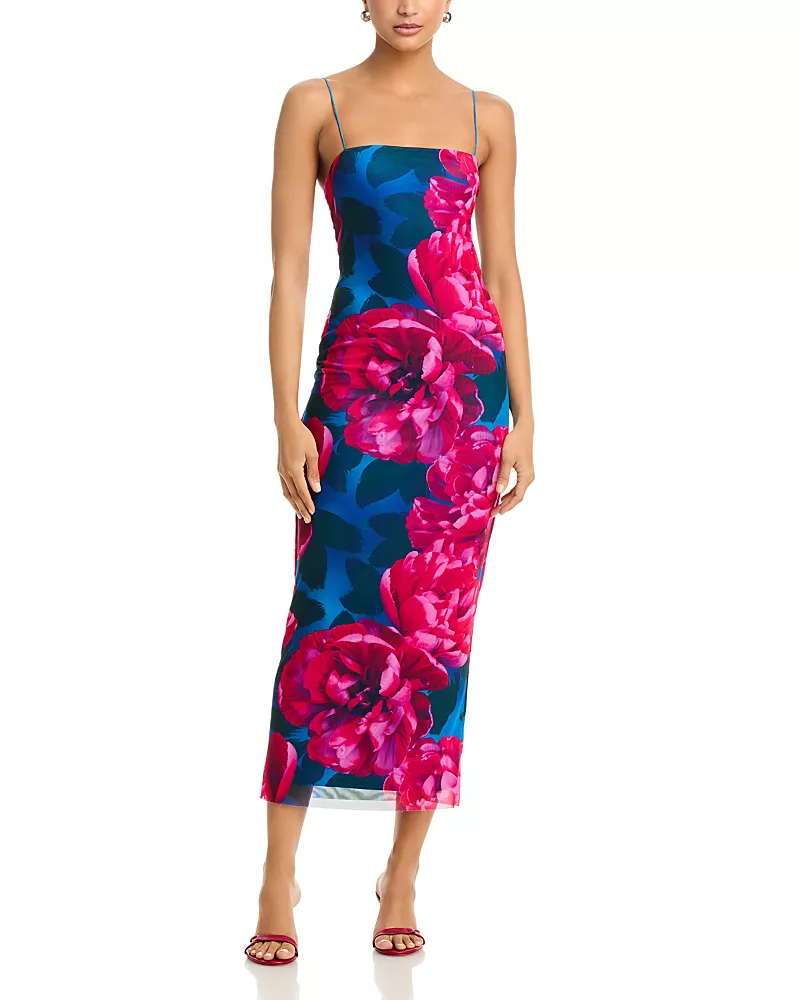 Aqua Mesh Midi Dress - Exclusive