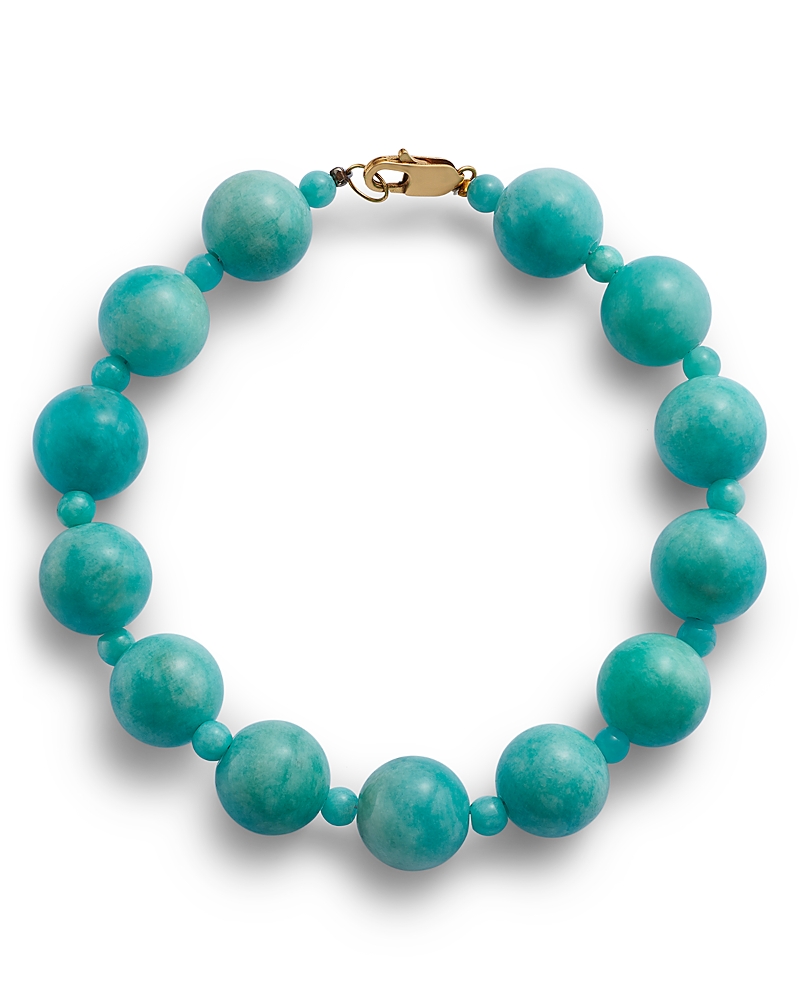 Bloomingdale's Fine Collection Amazonite Beaded Bracelet in 14K Yellow Gold