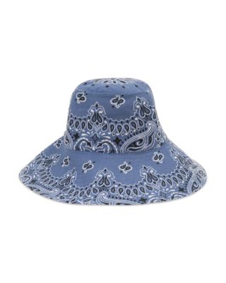 Capeline Paisley Cotton Button Hat