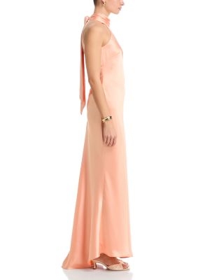 Sleeveless Satin Gown - Exclusive