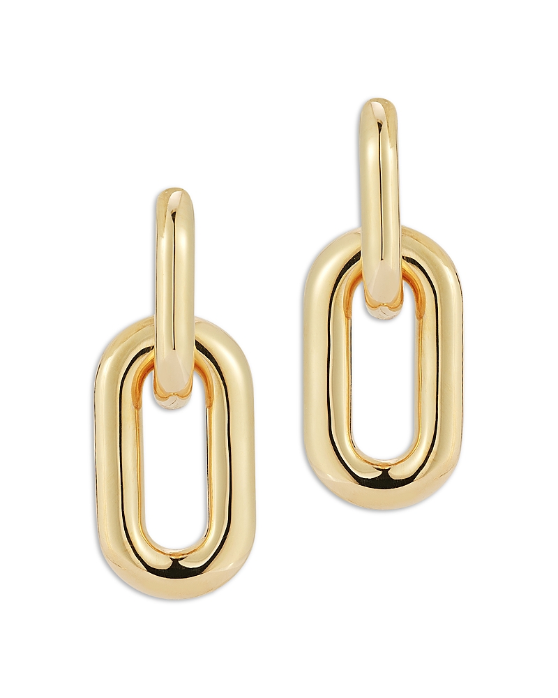 Walters Faith 18K Yellow Gold Morrell Drop Huggie Hoop Earrings