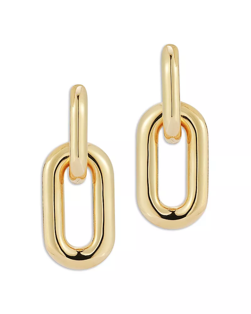 Walters Faith 18K Yellow Gold Morrell Drop Huggie Hoop Earrings