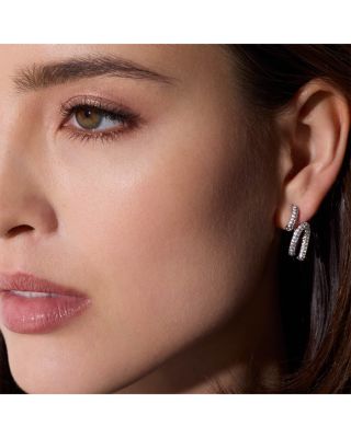 18K White Gold Diamond Duet Thoby Spiral Earrings