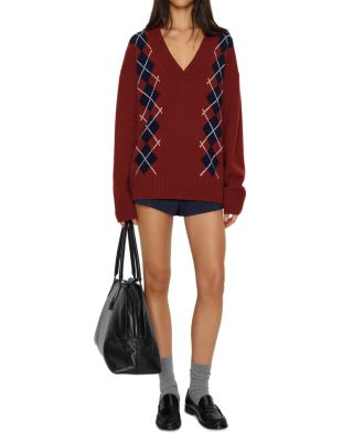 Jadey Cashmere & Wool Oversized V-Neck Sweater
