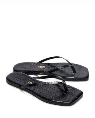 Women's Lily Animal Print Square Toe Flip Flops