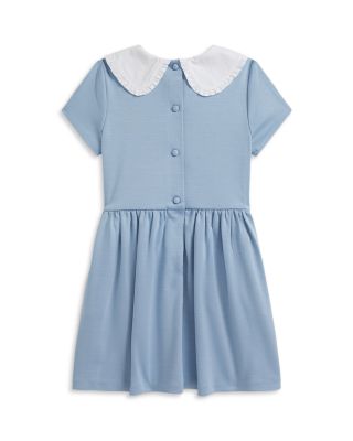 Girls' Blueberry-Collar Stretch Ponte Dress - Little Kid