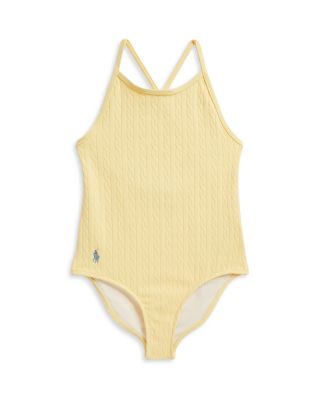 Girls' Mini-Cable Jacquard One-Piece Swimsuit - Little Kid