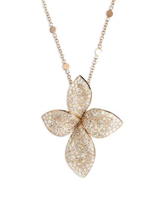 18K Rose Gold Giardini Segreti White & Champagne Diamond Necklace, 2.58 tcw