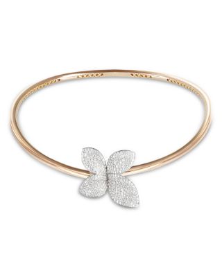 18K Rose & White Gold Giardini Segreti Diamond Flower Collar Necklace, 15.3"