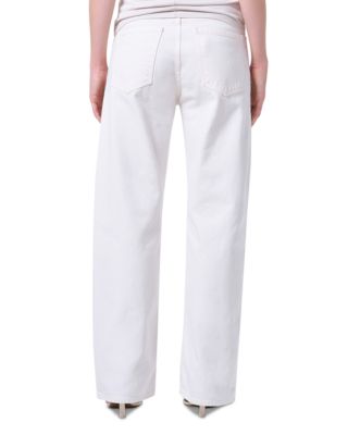 Arc High Rise Loose Wide Leg Jeans in Chalk White