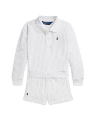 Girls' Mini-Cable Terry Polo Shirt & Short - Little Kid