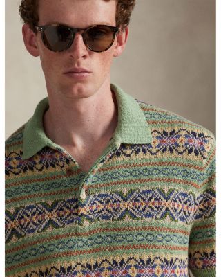 Fair Isle Polo-Collar Sweater