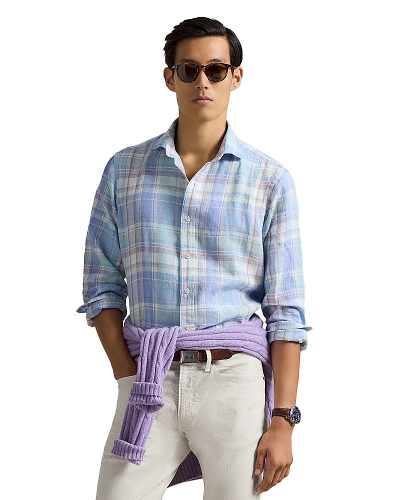 Polo Ralph Lauren Classic Fit Plaid Slub Linen Shirt
