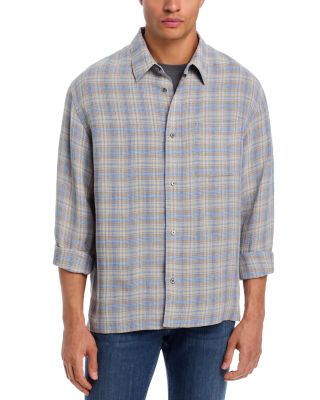 Linen Blend Plaid Shirt