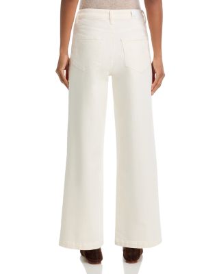 Anessa Rounded Pocket High Rise Wide Leg Jeans in Tonal Ecru