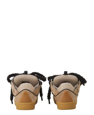 Curb Suede Sneakers with Mesh Laces