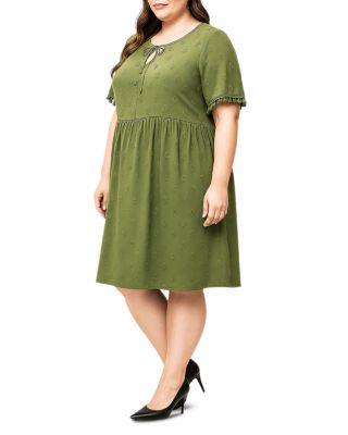 Tied Neck Tassel Short Sleeve Mini Dress