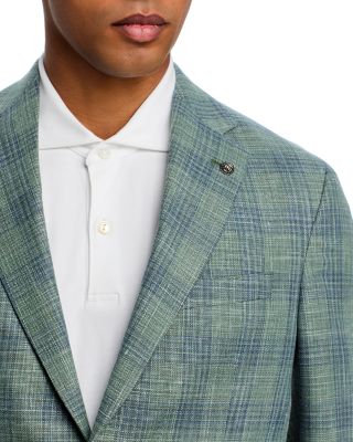 Midland Wool, Silk & Linen Plaid Regular Fit Sport Coat