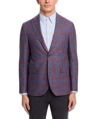 Midland Wool, Silk & Linen Plaid Regular Fit Sport Coat