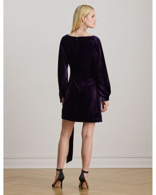 Tie-Front Velvet Cocktail Dress