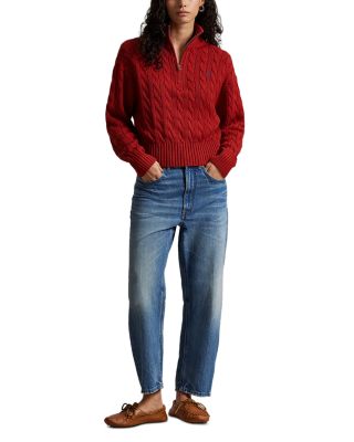 Quarter Zip Cable Knit Sweater