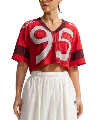 Oversized Cropped Jersey Top