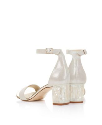  Women's Martene Midi Ankle Strap Pearl Heel Sandal