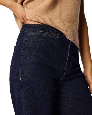 Stretch Full Length Wide Leg Jeans in Denim