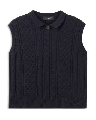 Wool Blend Cable Detail Knit Tank