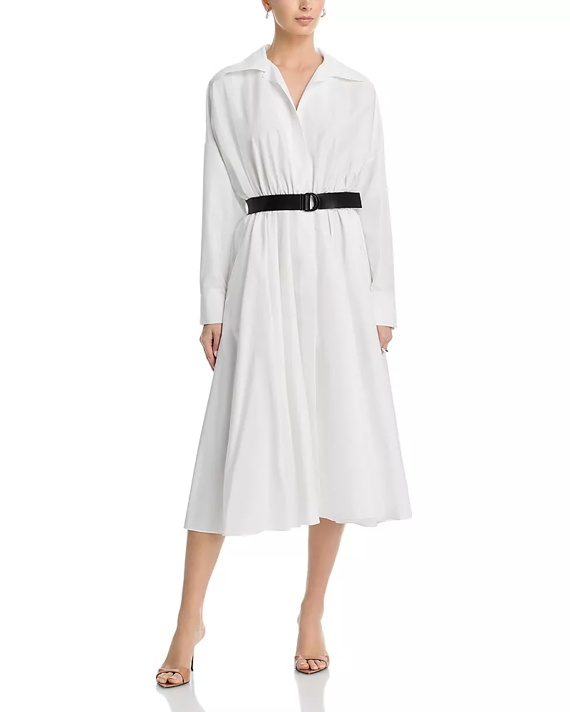 Norma Kamali Oversized Boyfriend Shirt Flared Dress