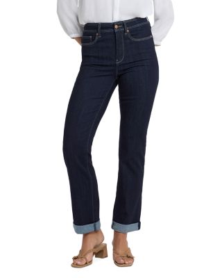 Petites Marilyn High Rise Triple Stitch Straight Jeans in Morning Tides