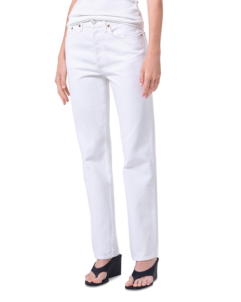 Agolde Lana High Rise Straight Jeans in Marshmallow