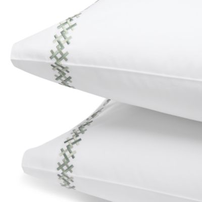 Atticus Embroidered Percale Pillowcase, King, Set of 2 - Exclusive