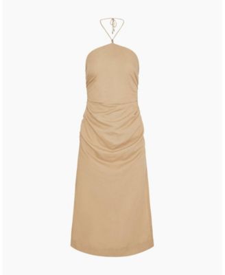 Air Linen Ruched Halter Dress