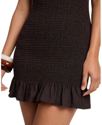 Air Linen Smocked Boatneck Dress