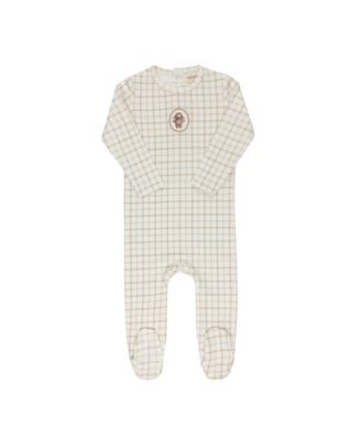 Unisex Modal French Terry Plaid Sheep Collection Footie - Baby