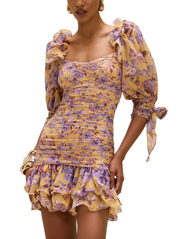 PatBO Peony Ruched Mini Dress