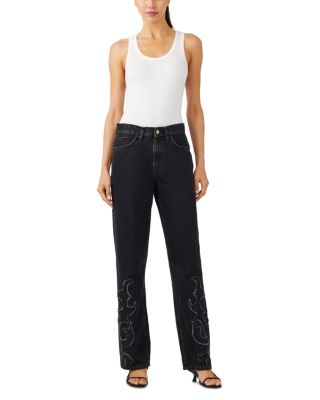 Birkin Mid Rise Straight Jeans in Ranchero Noir