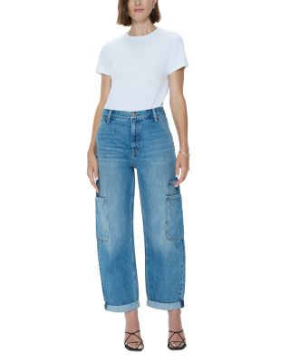 Sonny High Rise Multi Pocket Barrel Jeans in Coastal Fade