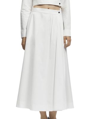 Saint Art Flora Poplin Skirt In White
