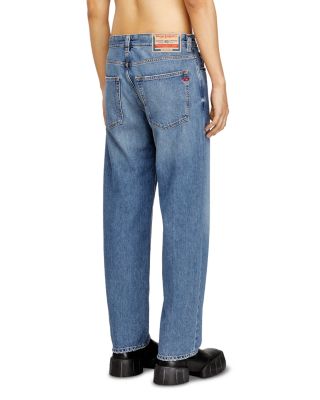 Regular Fit Whiskered Jeans in Denim